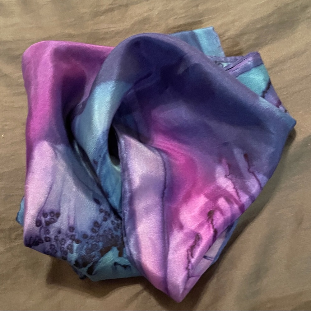 Vibrant Thin Watercolor Scarf